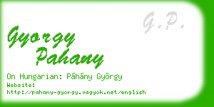 gyorgy pahany business card